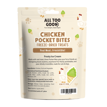 All Too Good Chicken Pocket Bites Freeze-Dried Treats Frosty Ice Cream 60g